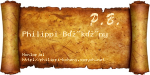 Philippi Bökény névjegykártya